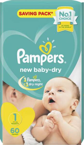 Pampers Baby Dry Size 1, 60 Pcs