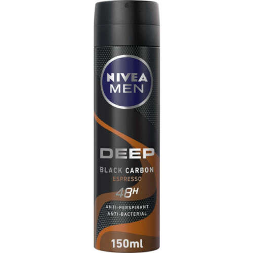 NIVEA Deodorant For Men Deep Black Carbon Espresso Spray 150 Ml