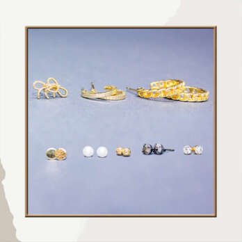 طقم أقراط ذهبي متعدد 8