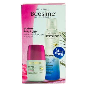 بيزلين سبراي (سبورت بلس) مزيل الرائحة لتفتيح البشرة + رول أون (عطر الورد) مزيل الرائحة لتفتيح البشرة - عرض خاص