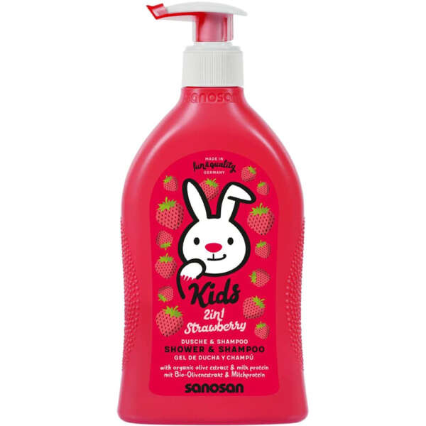 Sanosan Kids Shampoo and Shower Gel with Strawberry Fragrance - 400ml