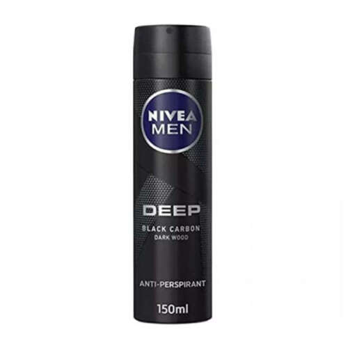 Nivea Men Antiperspirant Spray Deep Black Carbon Dark wood Antibacterial - 150ml