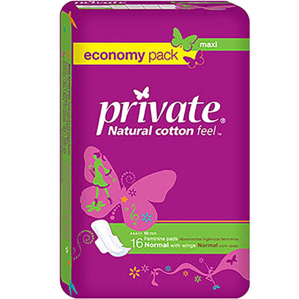 Private Maxi Economy Normal Pads with Wings - 16pads
