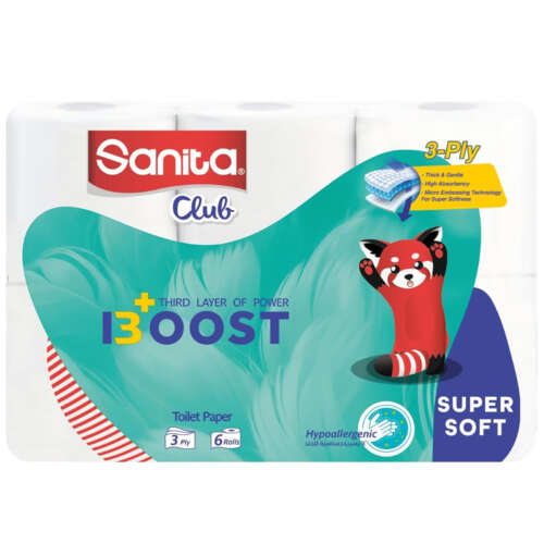 Sanita Club Toilet Tissues Boost - 6 Rolls