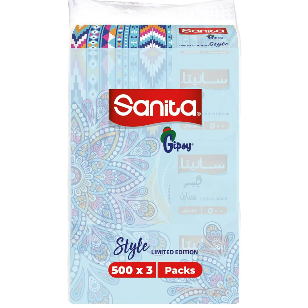 Sanita Gypsy Style Tissues 500 Sheets - 3 Pieces