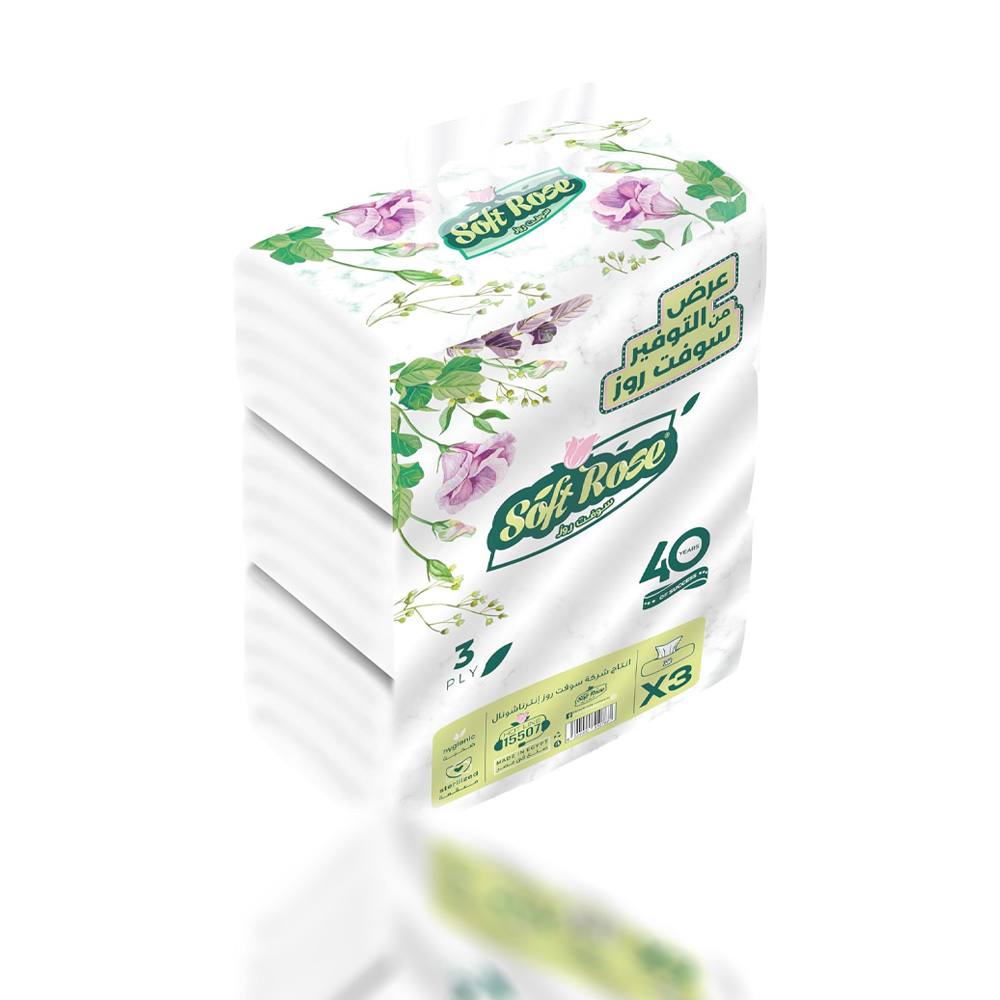 Soft Rose Soft Tissues 3 Pieces Offer - 500 Tissues