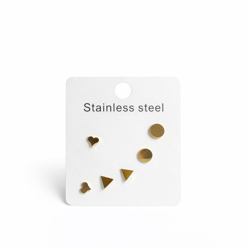 101245 Pack of stainless steel earrings in various shapes - 2