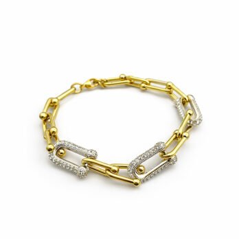 Stainless Steel Bracelet with Rhinestones - Tiffany
