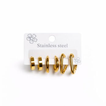 Pack of stainless steel clip-on earrings in various shapes