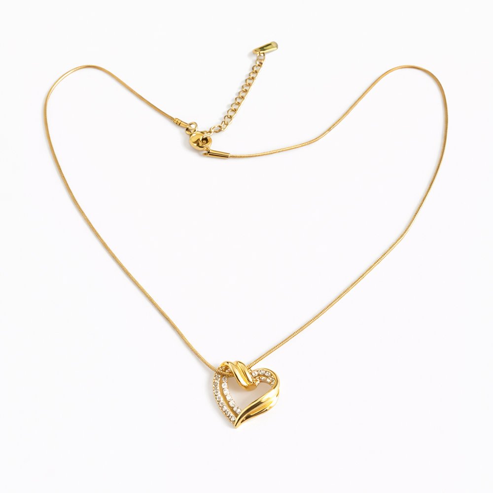 101270 Stainless Steel Double Heart Necklace