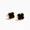 Van Cleef stainless steel earrings - black