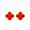 Van Cleef stainless steel earrings - red