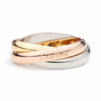 Cartier three-tone stainless steel wedding band