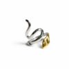 Stainless steel ring silver and gold free size - snake