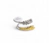 Stainless steel ring silver and gold free size - spike