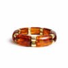 Wide Elastic Acrylic Resin Bracelet - Brown
