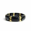 Wide Elastic Acrylic Resin Bracelet - black