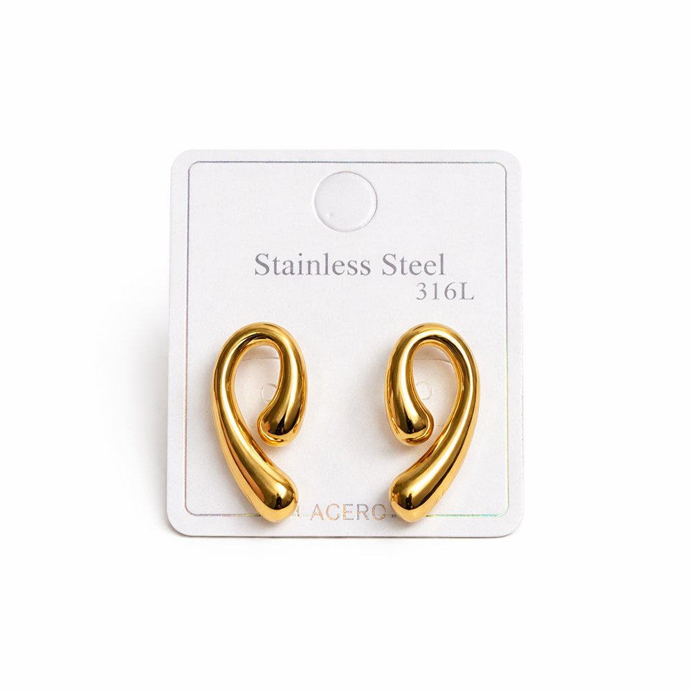 101311 Stainless steel earring - half heart