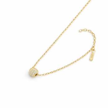 Stainless Steel Ball Pendant with Rhinestones