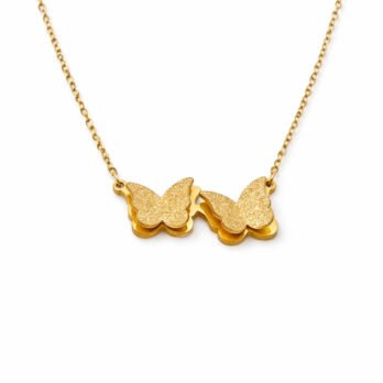 Stainless steel chain - two butterflies
