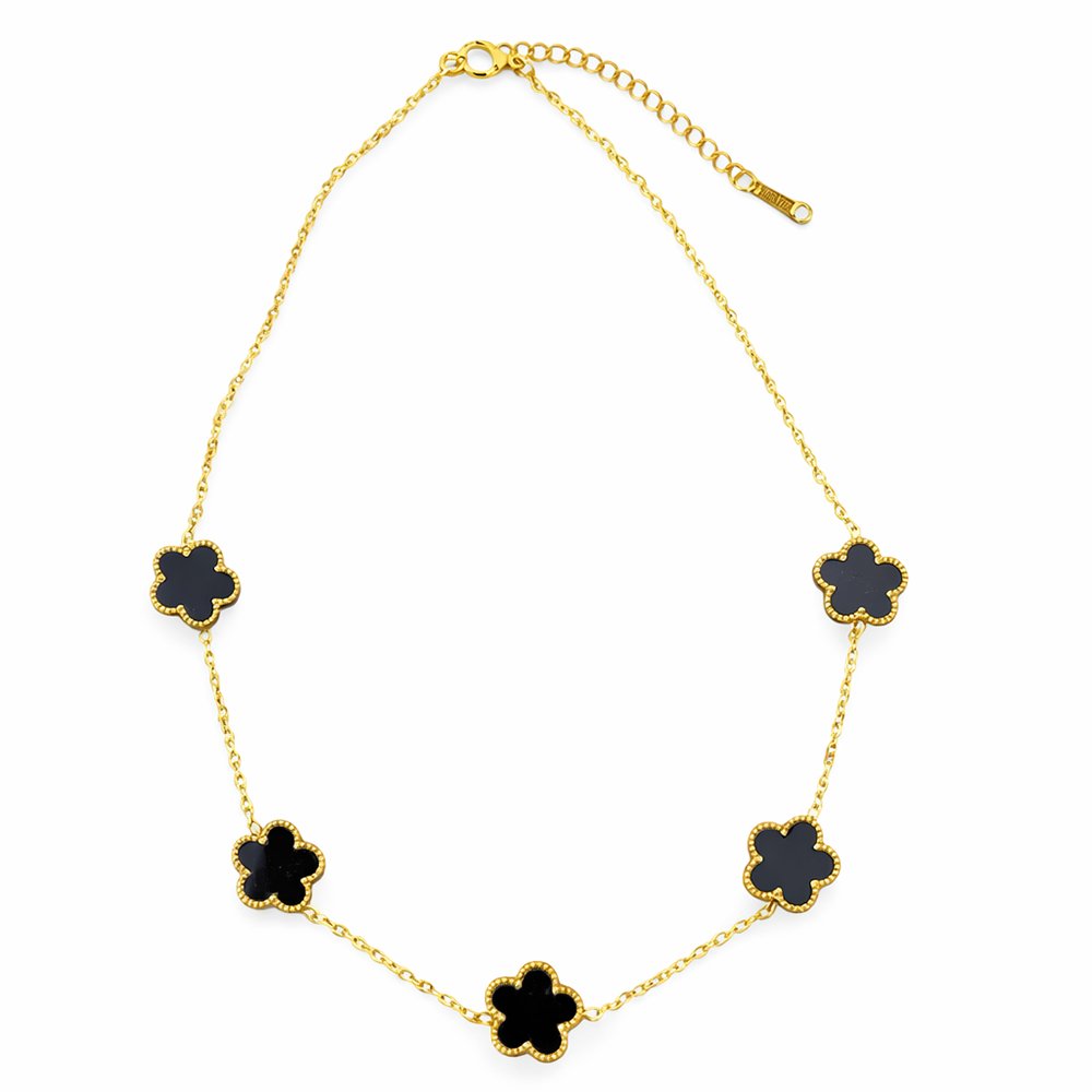 101340 Stainless Steel Rose Pendant - Black