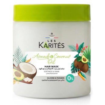Les Karites Hair Mask with Avocado and Coconut Oil for Smoothing and Shine – 475ml