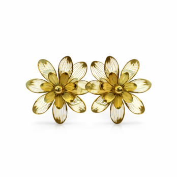 Stainless steel earring large hollow rose