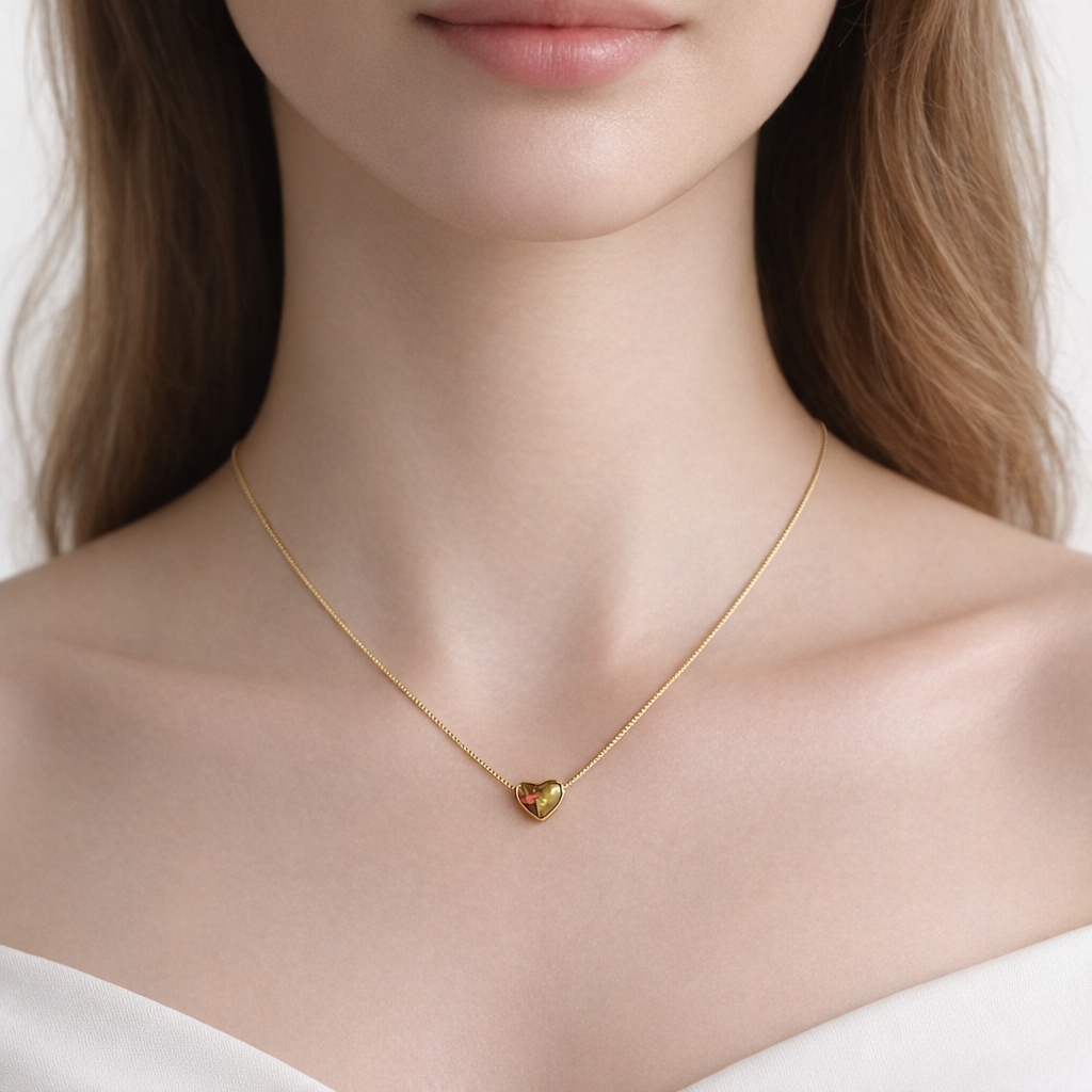 101319. Stainless steel chain - small heart