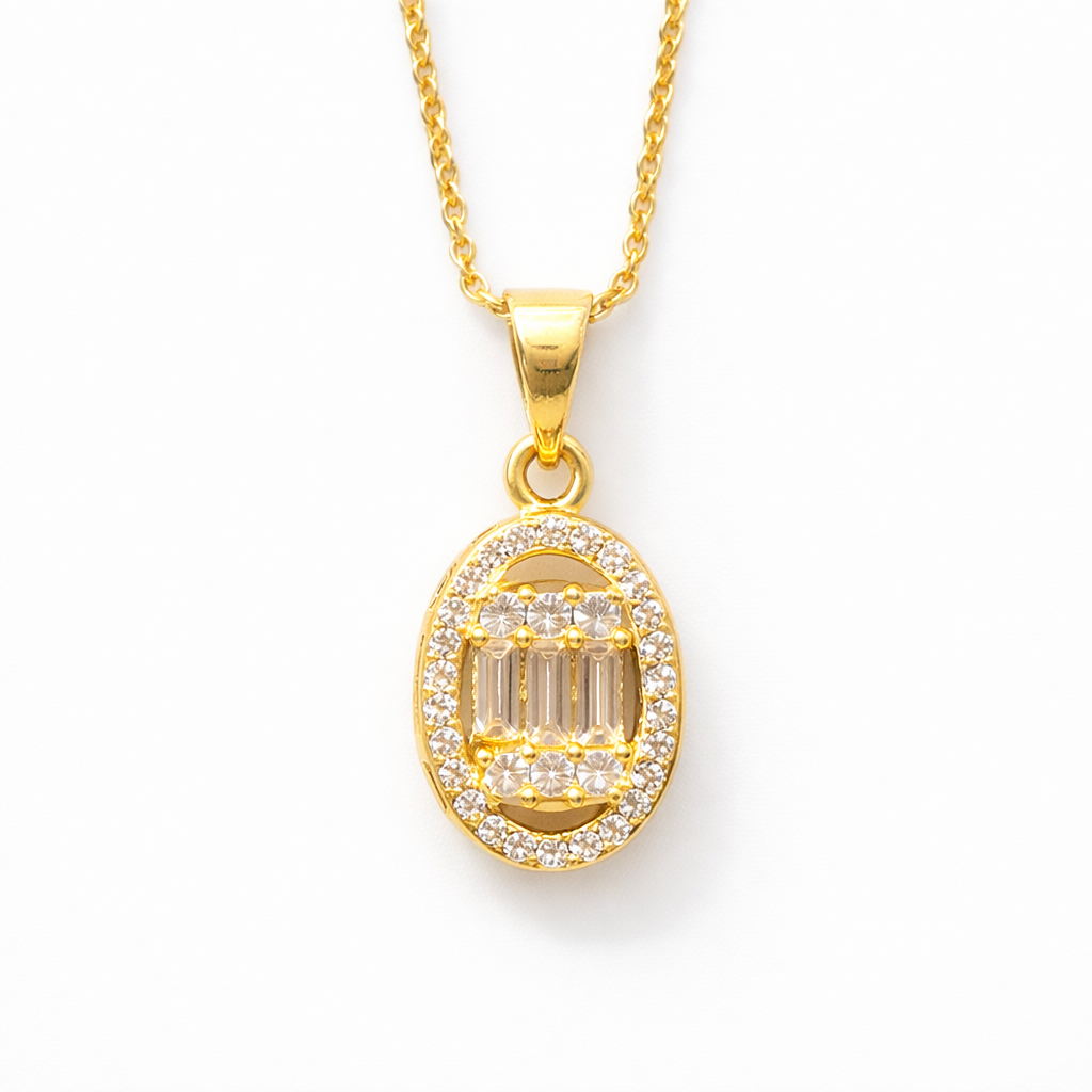 101322 Stainless steel Oval-shaped studded with gems