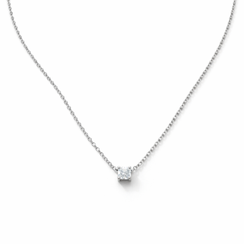 Stainless steel chain with a small square bezel - silver