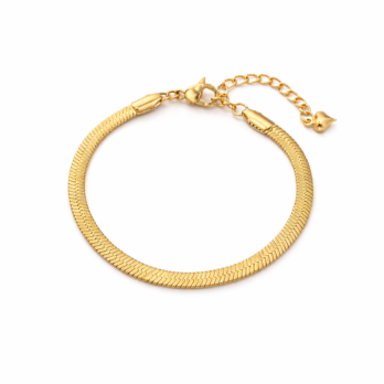 Stainless steel snake back bracelet - gold