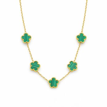 Stainless Steel Rose Pendant - Green