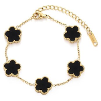 Rose stainless steel strap - black