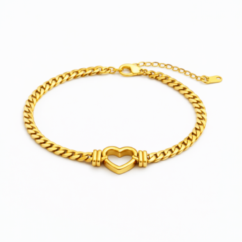 Stainless steel strap - heart