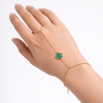 Stainless steel cuff bracelet - Green