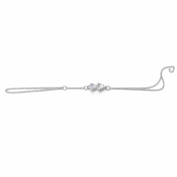 Stainless steel double heart bracelet - silver