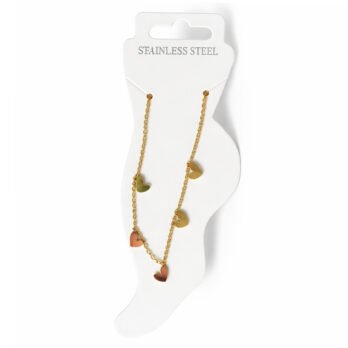 Stainless steel anklet - hearts
