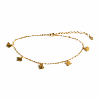 Stainless steel anklet - butterflies
