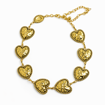 Gold metal belt - heart