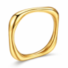 Thin wavy square stainless steel ring