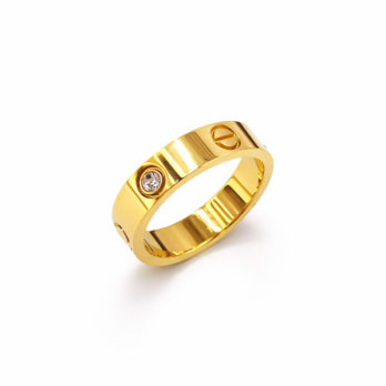 Cartier stainless steel ring with gemstones - thin