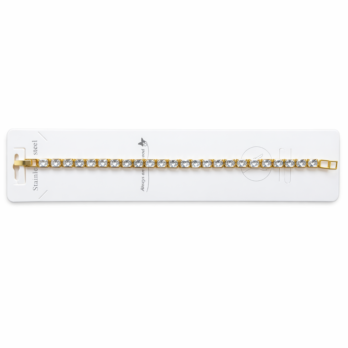 Stainless steel tennis bracelet - rectangular