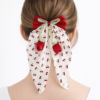 Satin Bow Hair Clip - Cherry