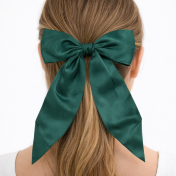 Multi-colored satin bow hair clip