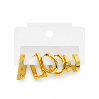 2 - Pack of stainless steel clip-on earrings in various shapes