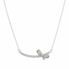 Silver Stainless Steel Bow Necklace