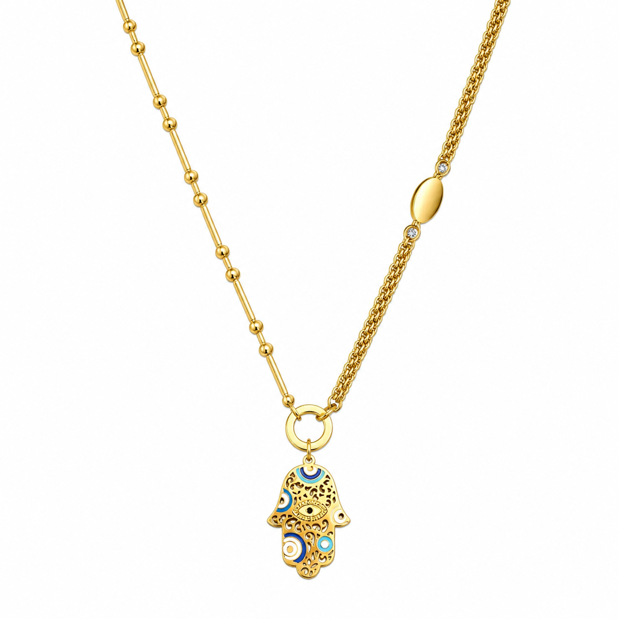 101433. Stainless Steel Hand Pendant Necklace
