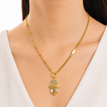 Stainless Steel Hand Pendant Necklace