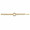 Stainless Steel Circle Bracelet with Gemstones and Hearts