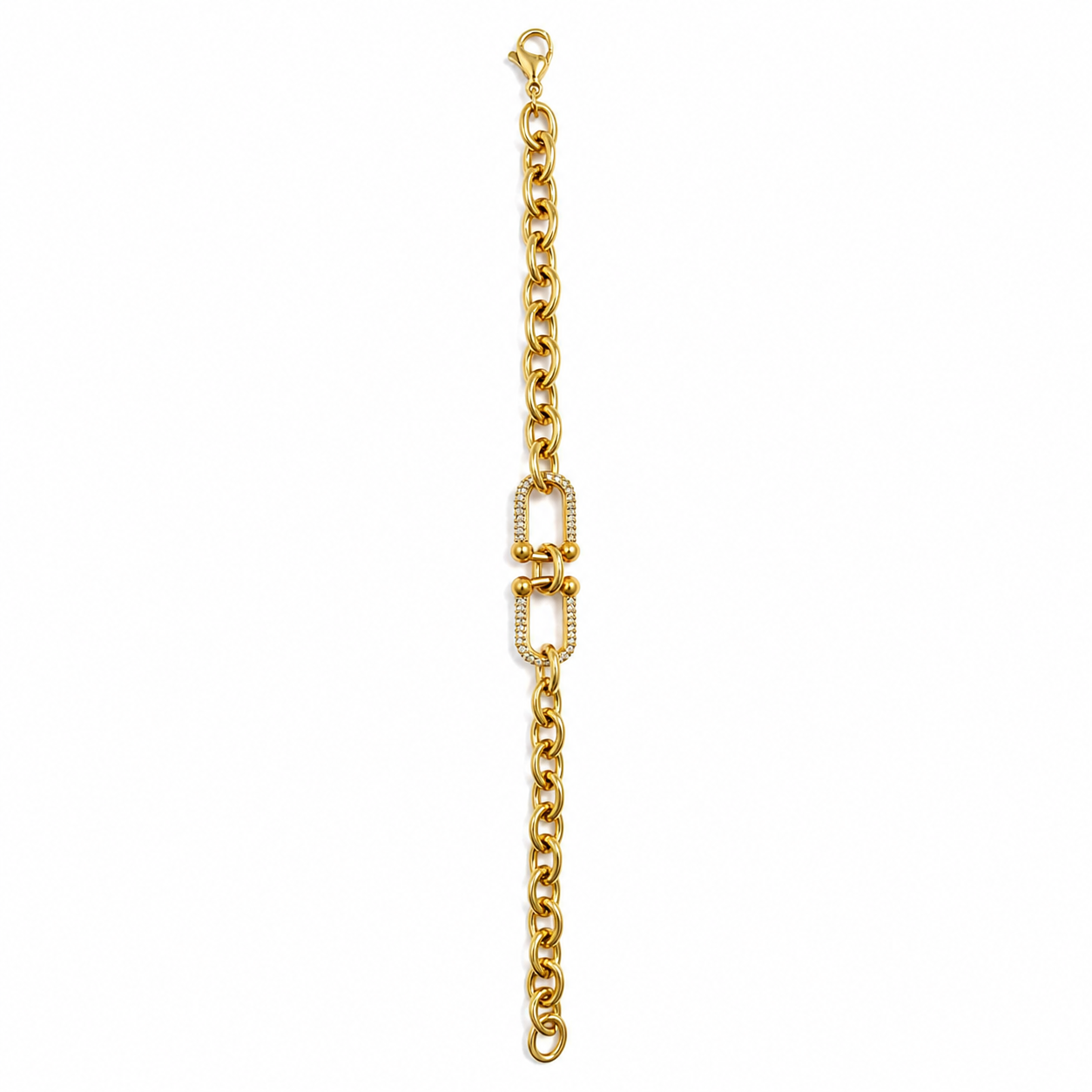 101435 Stainless Steel Bracelet with Tiffany Gold Stones